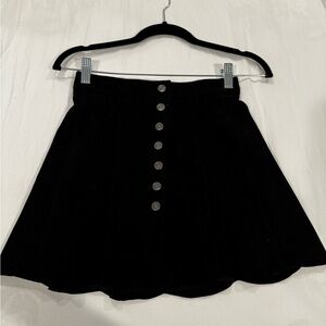 DOLCE VITA / XS / BLACK SUEDE BUTTON DOWN SKIRT FLARE